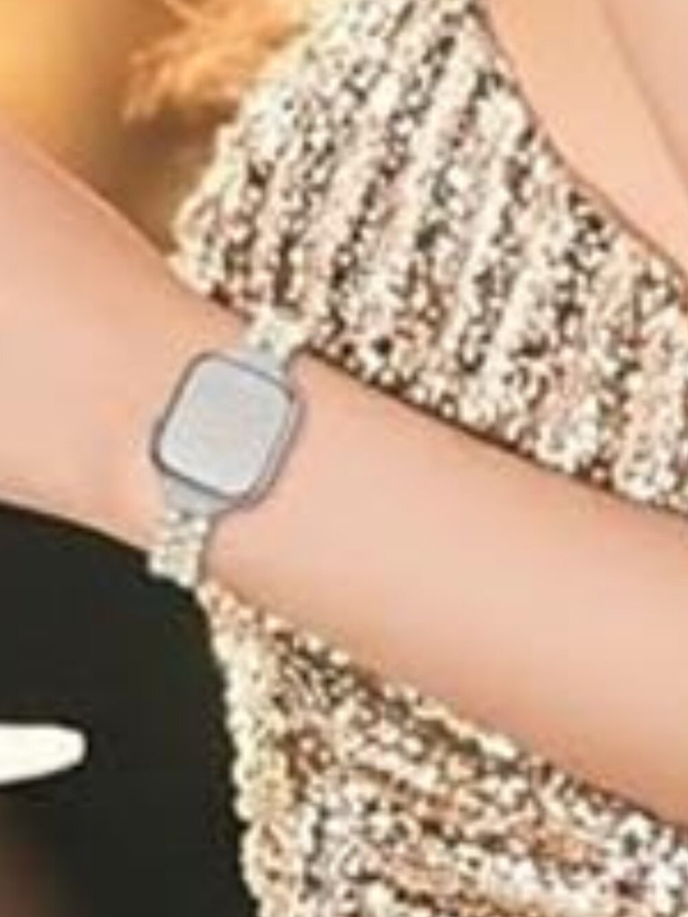 NEW Silver/Gold Luxury Pearl Apple Watch Band - Picture 2 of 4